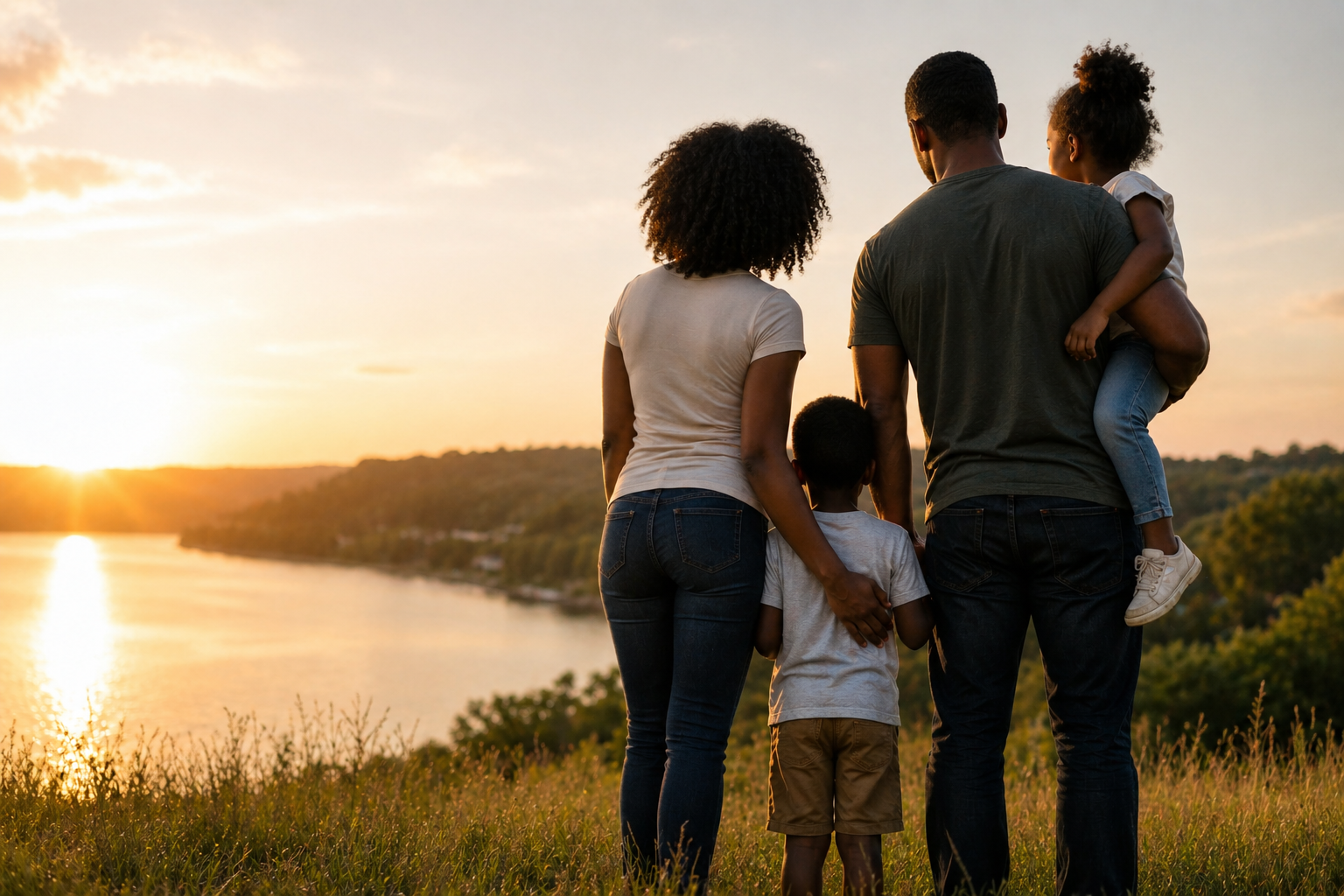 A family watching the sunset together, the moments worth protecting